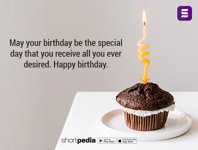 Birthday Wishes For Friend : May your birthday be the special day that you receive all you ever desired. Happy birthday.